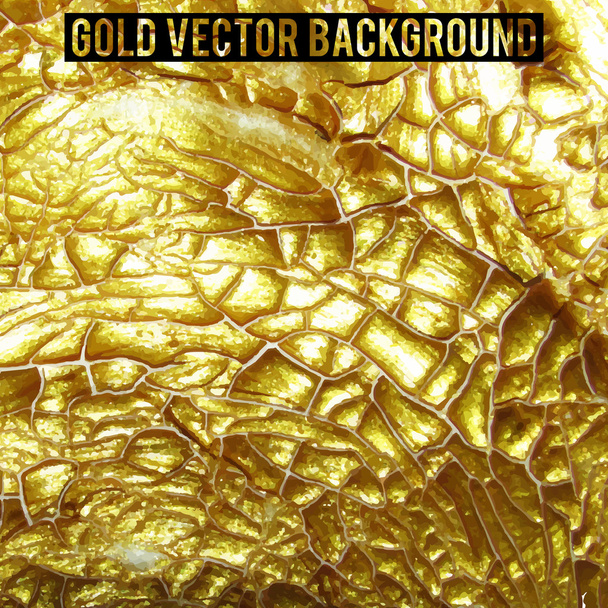 Vector gold paint with crack effect - Vector, Image