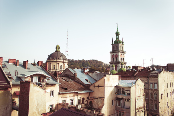 Οικιστικά κτίρια στο κέντρο του Lviv - Φωτογραφία, εικόνα
