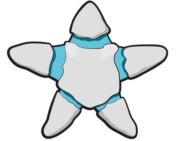 abstract blue starfish - Vector, Image