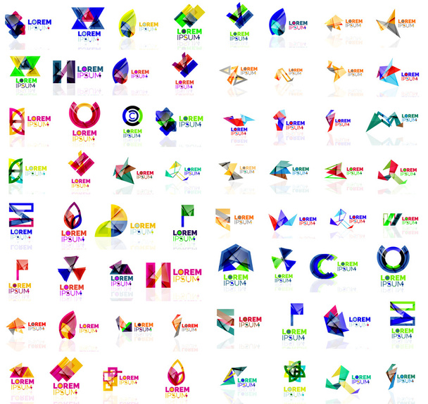 Mega set of geometrical abstract logos - Vector, Image