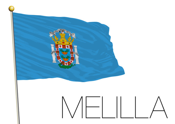 Melilla Региональный флаг, Африканская территория Испании
 - Вектор,изображение
