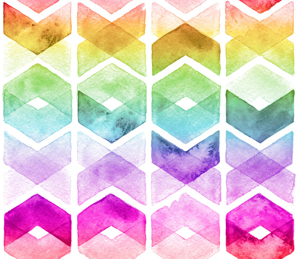 Suluboya chevron gökkuşağı renkleri. Kumaş için seamless modeli - Fotoğraf, Görsel