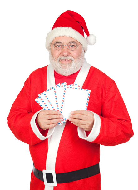 Père Noël avec enveloppes pour l'envoi de lettres
 - Photo, image