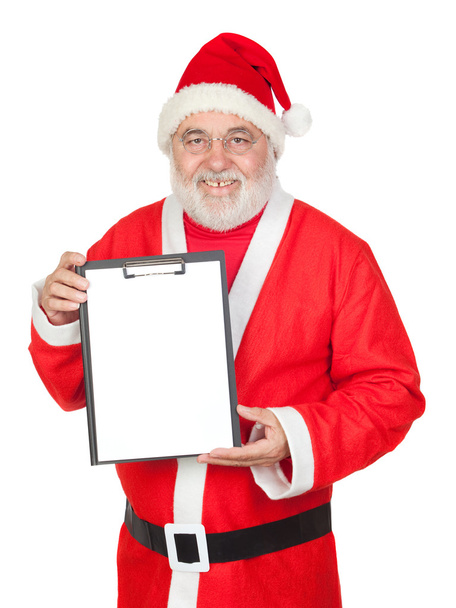 Smiley Santa Claus with a blank clipboard - Photo, Image