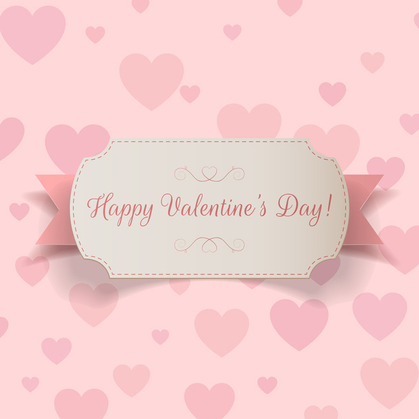 Realistic Valentines Day greeting paper Banner - Vector, afbeelding