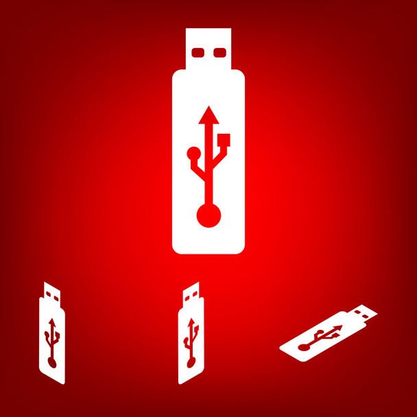 Vector usb flash drive icon  set. Isometric effect - Vector, Image