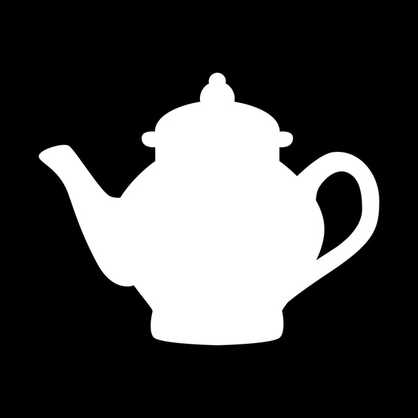 Premium Vector  Teapot black and white isolated on white background
