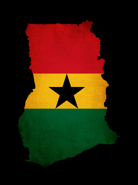 Mapa de Ghana con efecto de papel grunge bandera
 - Foto, imagen