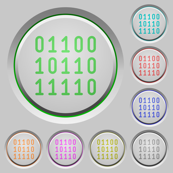 Binary code push buttons - Vector, Image