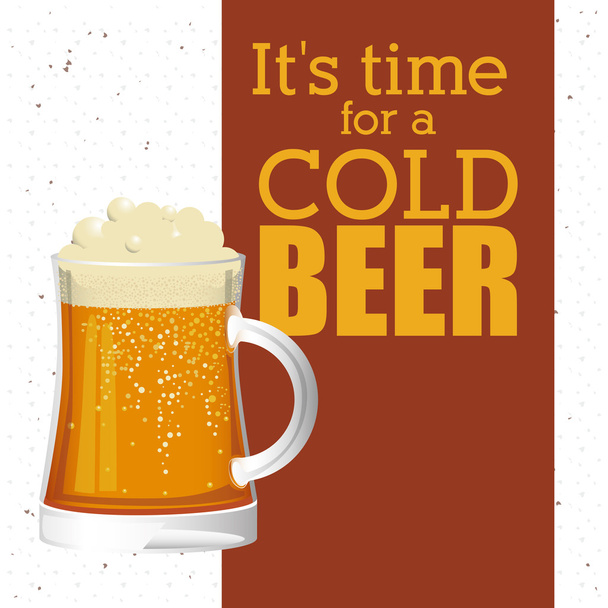 cold beer design - Vector, Image