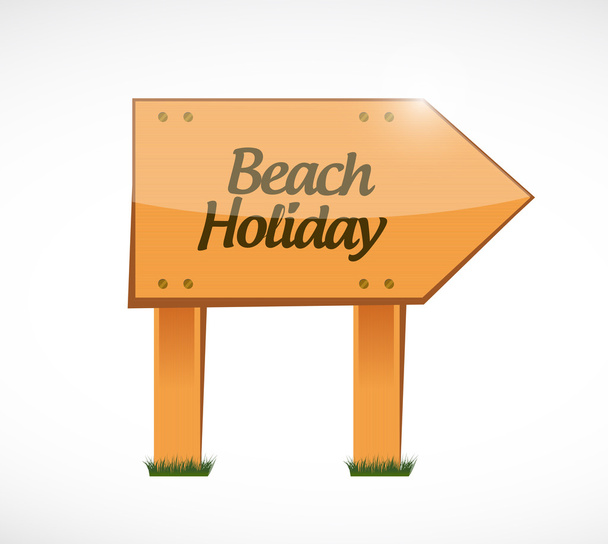 beach holiday wood sign illustration - Photo, Image