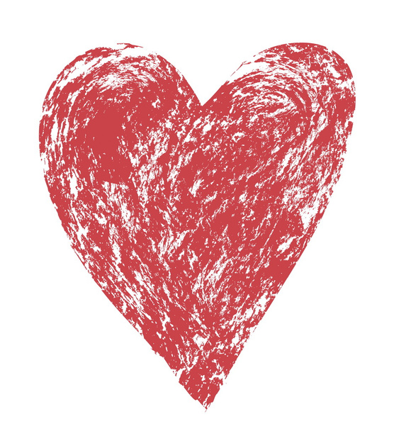 Valentines day heart, abstract paint red heart, illustration design element - Fotó, kép