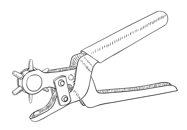 Perforador agujero de cuero
 - Vector, imagen
