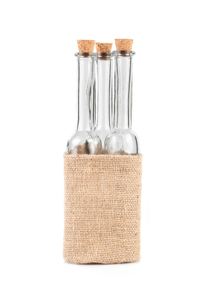 Rustik kenevir çanta boş şişe - Fotoğraf, Görsel