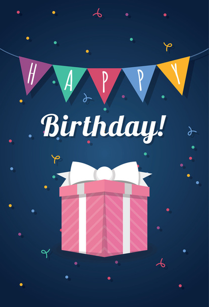Birthday card template - Vector, Imagen
