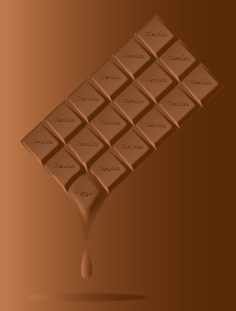 Melting Chocolate Bar - Vector, Image