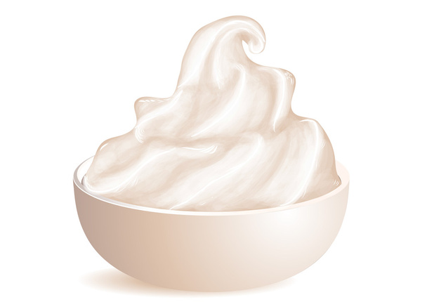 iogurte congelado sobre fundo branco
 - Vetor, Imagem