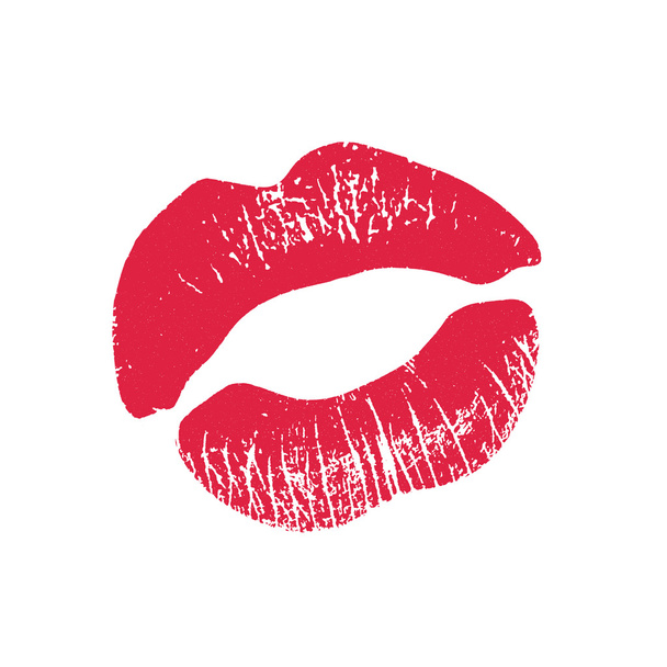 Druck von rosa Lippen. Vektorillustration auf weißem Hintergrund. eps - Vektor, Bild