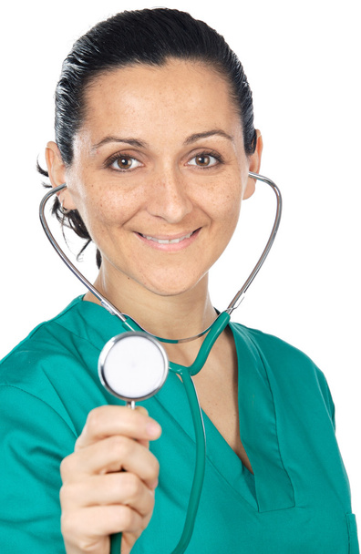 Atractivo médico dama (enfoque en la cara
) - Foto, imagen
