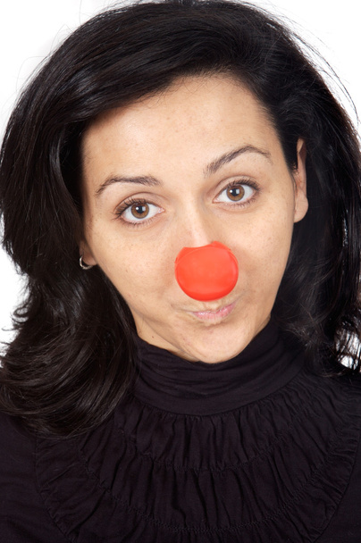 Attractive lady with a red nose - Photo, Image