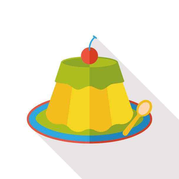 dessert pudding flat icon - Vector, Image