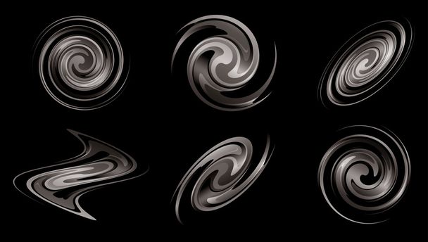 Спіральні галактики як елементи для дизайну - векторний набір
 - Вектор, зображення