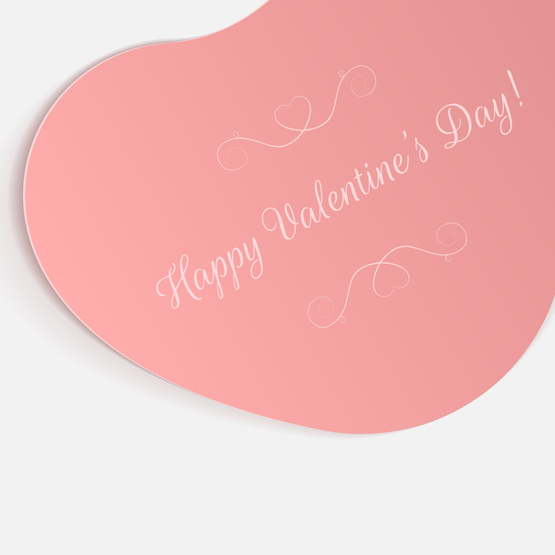 バレンタインの日現実的な大きなピンク グリーティング カード - ベクター画像