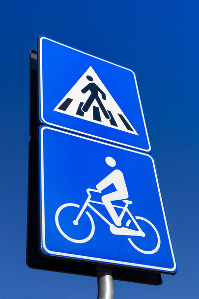cyklistické a pěší dopravní značka  - Fotografie, Obrázek