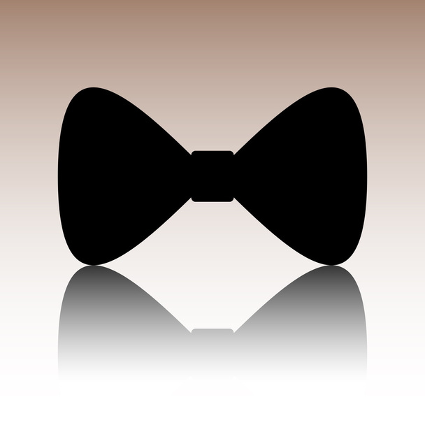 Black bow tie realistic icon isolated on transparent background