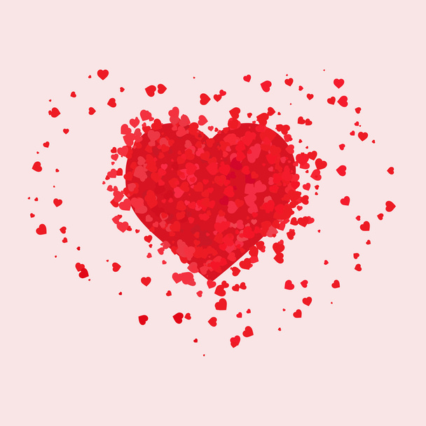 сердце множества маленьких разноцветных сердец
 - Вектор,изображение