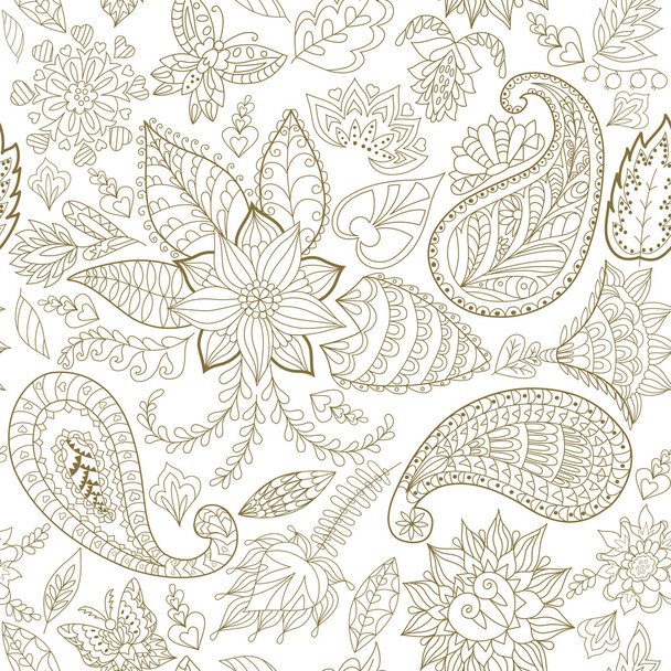 Seamless Floral Pattern for Fabric and Decoration. - Vector, Imagen