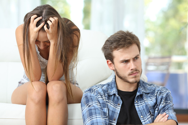 Couple or marriage angry and sad after argument - Photo, image