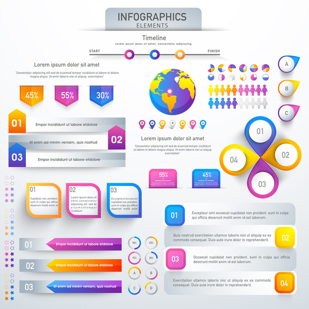 Set of statistical infographic elements for Business. - Вектор,изображение