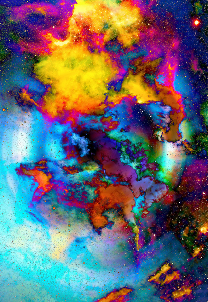 Туманность, космическое пространство и звезды, синий космический абстрактный фон. Элементы этого изображения предоставлены НАСА. - Фото, изображение
