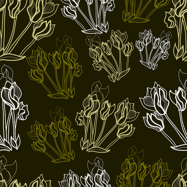 Pattern with flowers - Wektor, obraz