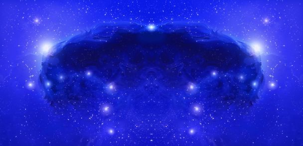 Νεφέλωμα, Κοσμικός χώρος και αστέρια, μπλε κοσμικό αφηρημένο υπόβαθρο.. - Φωτογραφία, εικόνα