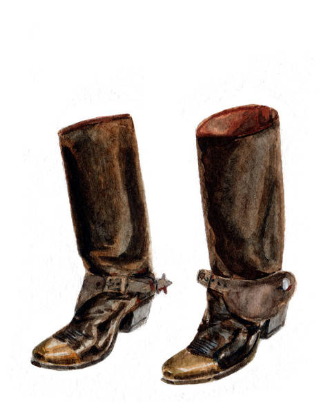 Boots of watercolor - Photo, Image