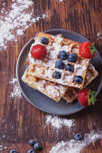Belgian Waffles with berries - Photo, Image