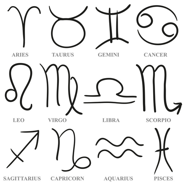 Reihe handgezeichneter Tierkreiszeichen, Vektor - Vektor, Bild