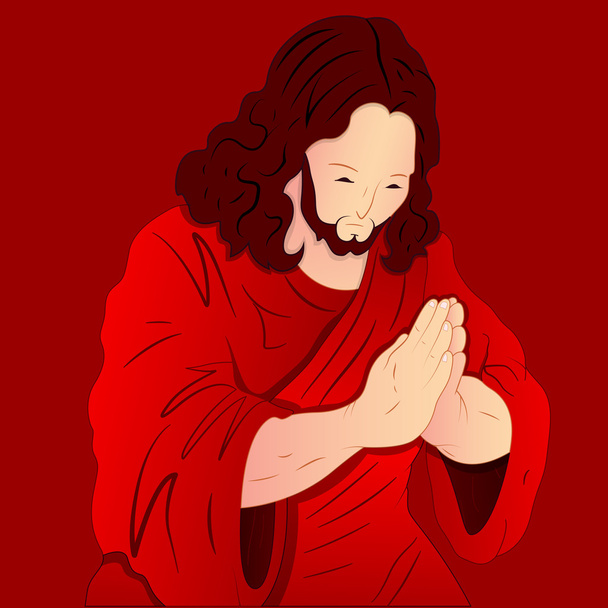 Praying Jesus Christ Illustration - Vector, Image