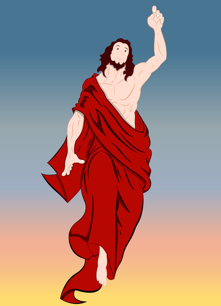 ilustrace portrét Ježíše Krista - ベクター画像
