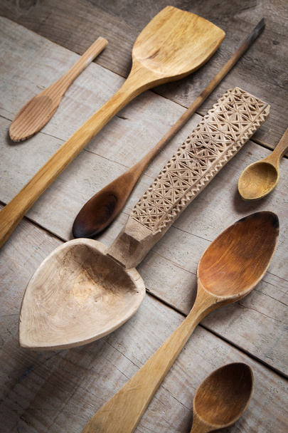 Dřevěné nástroje v různých velikostech - Fotografie, Obrázek