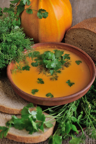 Чаша тыквенного супа
 - Фото, изображение