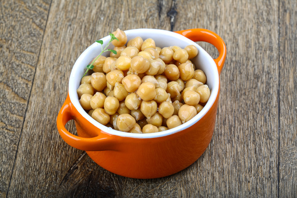 Canned chickpeas in the bowl - Photo, Image