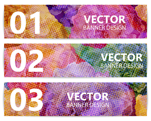 Set of floral banners or backgrounds. Abstract vector illustration, EPS10 - Vecteur, image
