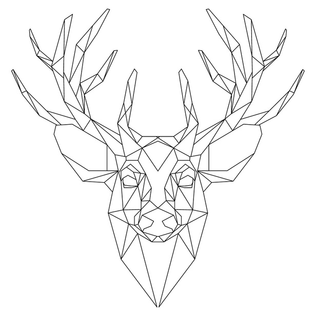 Deer head triangular icon - Vector, Image