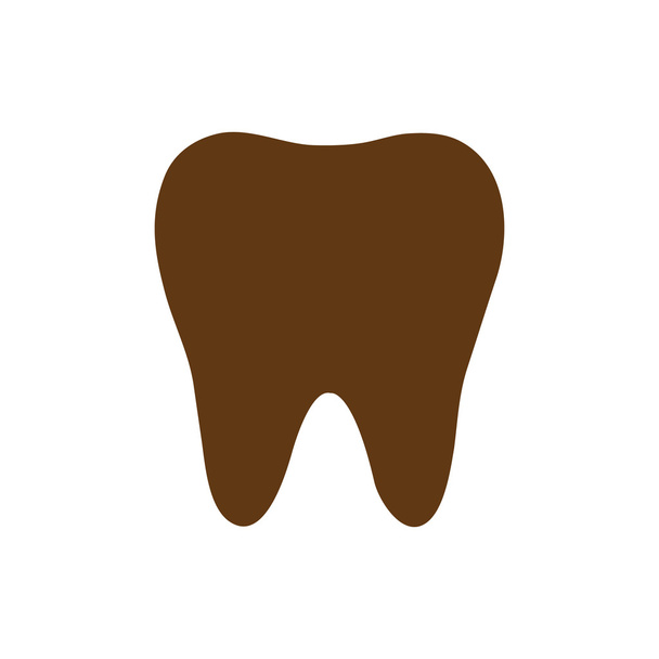 икона зуба, коричневая икона. eps 10
 . - Вектор,изображение