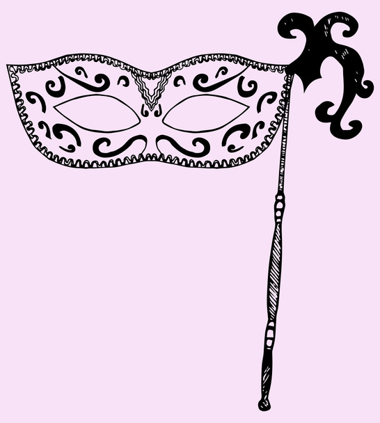 карнавальная маска, в стиле каракулей
 - Вектор,изображение