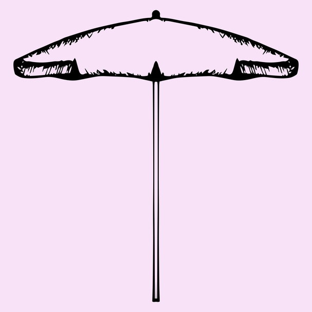 guarda-chuva de praia, estilo doodle
 - Vetor, Imagem
