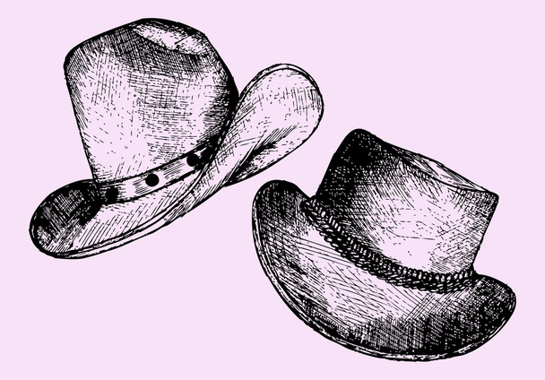 Sombrero de vaquero, estilo garabato
 - Vector, Imagen